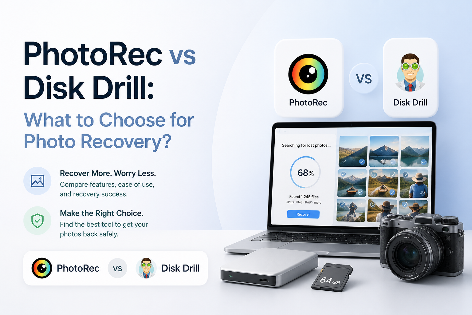 PhotoRec vs Disk Drill: What to Choose for Photo Recovery?